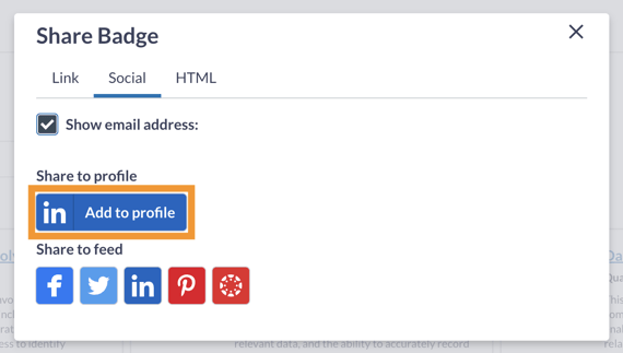A box outlining "Add to profile" button.