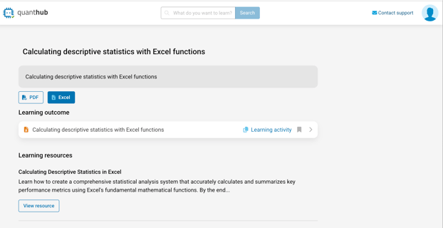 Excel attachment option.